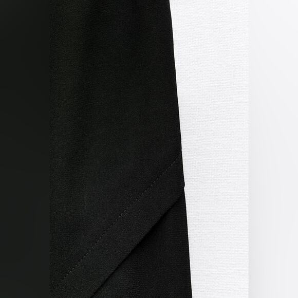 Zara Black DIAGONAL SEAMS CREPE MIDI SKIRT Size Extra Large XL - Picture 6 of 12